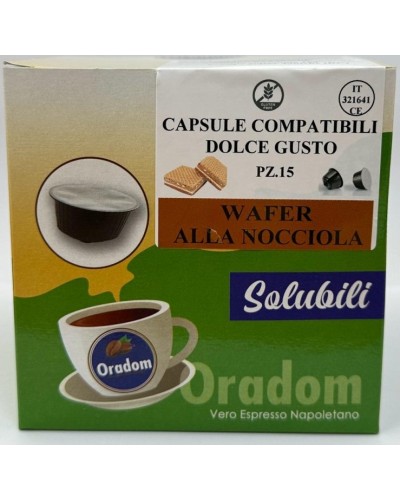 Wafer alla Nocciola - 15 Capsule Compatibile Dolce Gusto ORADOM