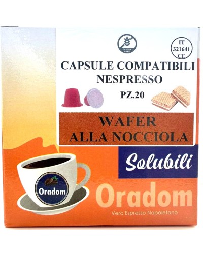 Wafer Alla Nocciola - 20 Capsule  Compatibile Nespresso ORADOM