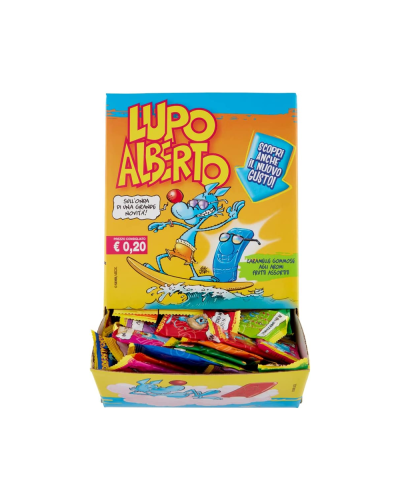 LUPO ALBERTO BOX 200 PZ CARAMELLE GOMMOSE AROMI ASSORTITI