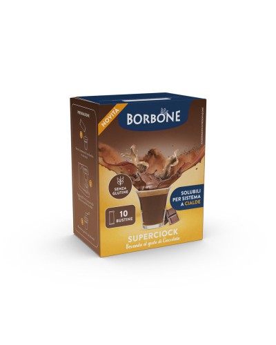 10 STICK PREPARATO SOLUBILE BORBONE PER BEVANDA AL GUSTO DI CIOCCOLATA “SUPERCIOCK”