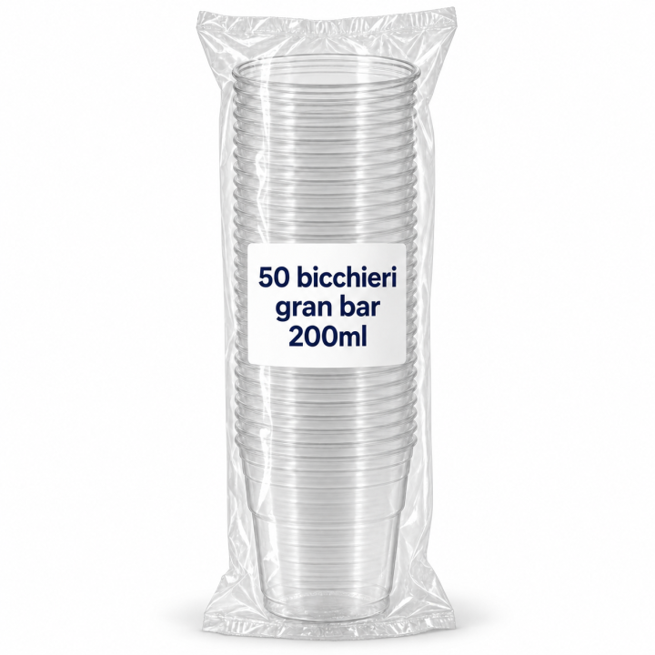 Bicchieri Gran Bar 200 ml Trasparenti | 50 Pezzi