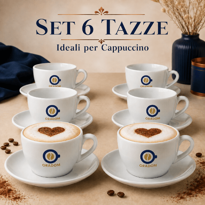 Set 6 Tazze da Cappuccino Bianche | Oradom
