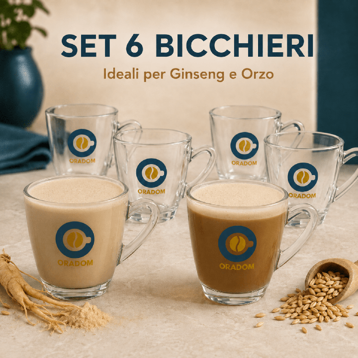 Set 6 Bicchieri con Manico per Ginseng e Orzo | Oradom